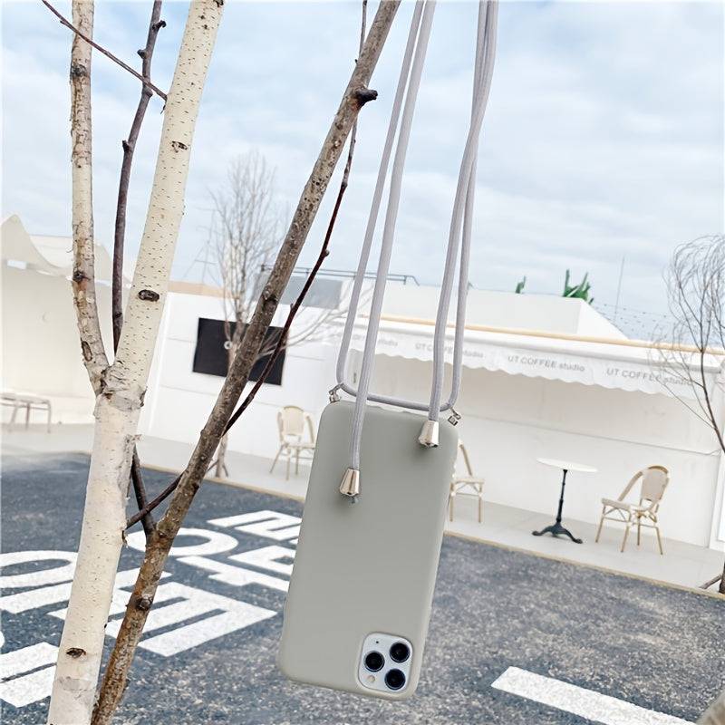 Silikon Handyhülle mit Crossbody-Lanyard für iPhone 14-11 Pro Max.