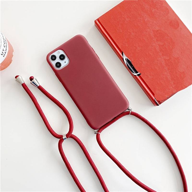 Silikon Handyhülle mit Crossbody-Lanyard für iPhone 14-11 Pro Max.