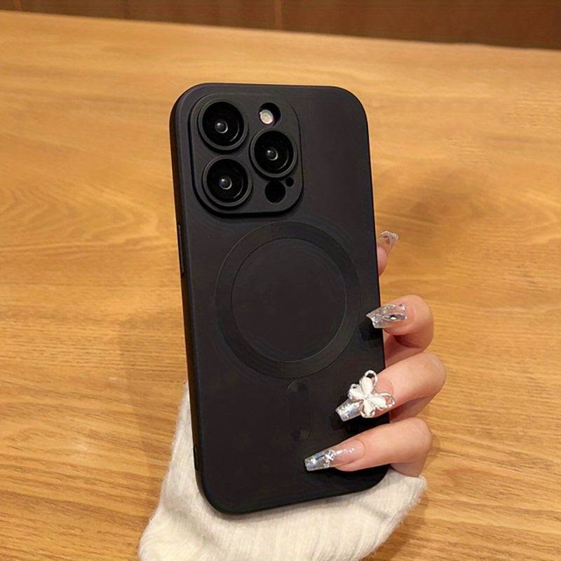Drahtlose Ladetelefonhülle für iPhone - Magnetisch, Stoßfest, Objektivschutz (15-11 Pro Max)
