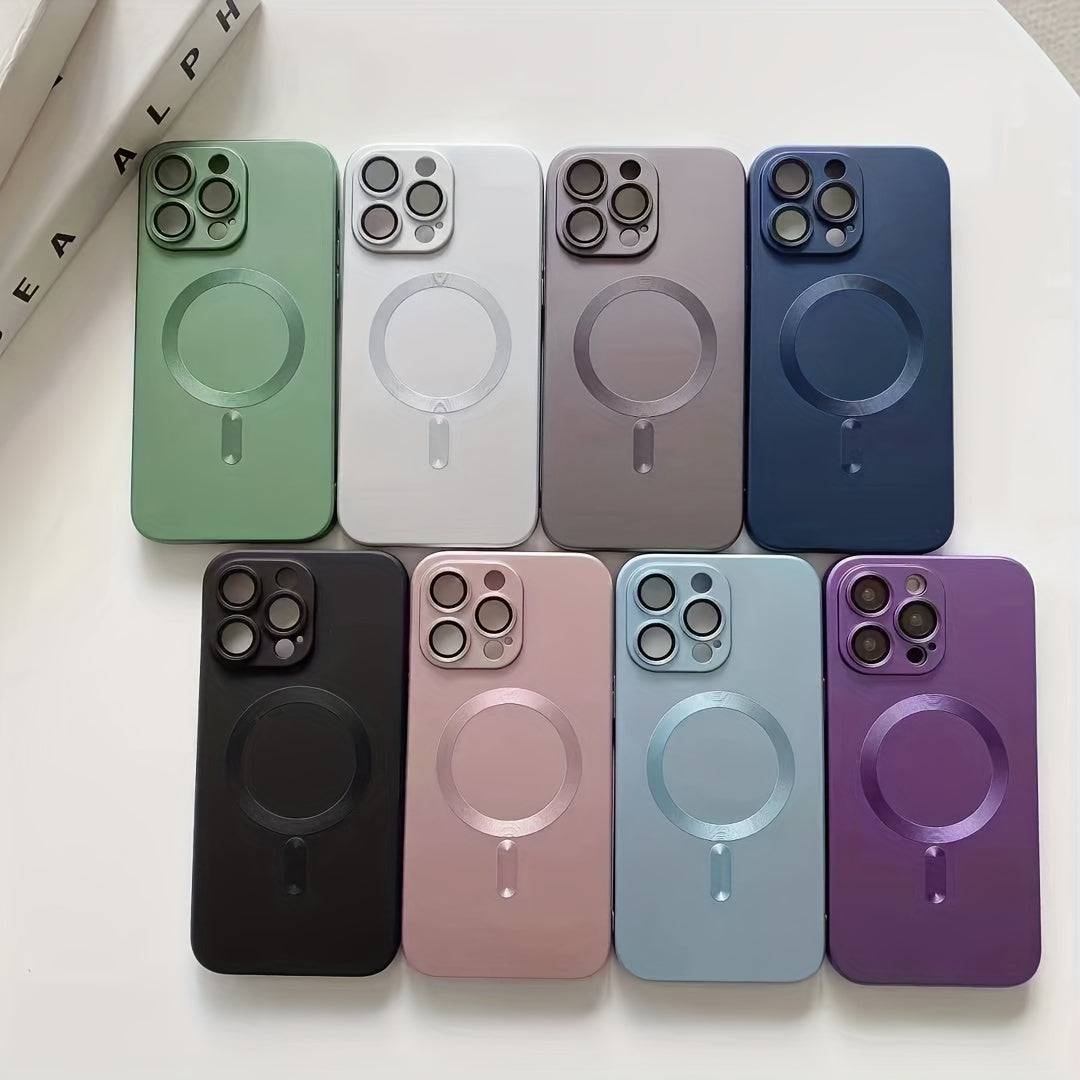 Drahtlose Ladetelefonhülle für iPhone - Magnetisch, Stoßfest, Objektivschutz (15-11 Pro Max)