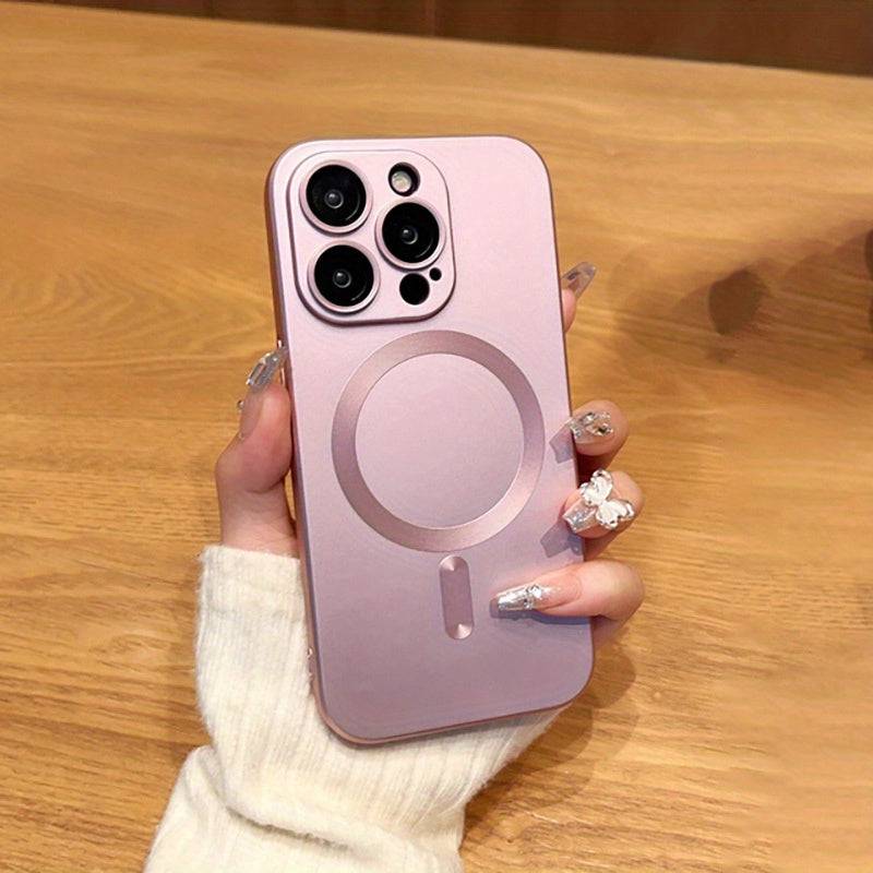 Drahtlose Ladetelefonhülle für iPhone - Magnetisch, Stoßfest, Objektivschutz (15-11 Pro Max)