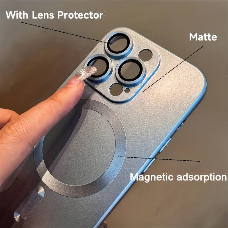 Drahtlose Ladetelefonhülle für iPhone - Magnetisch, Stoßfest, Objektivschutz (15-11 Pro Max)