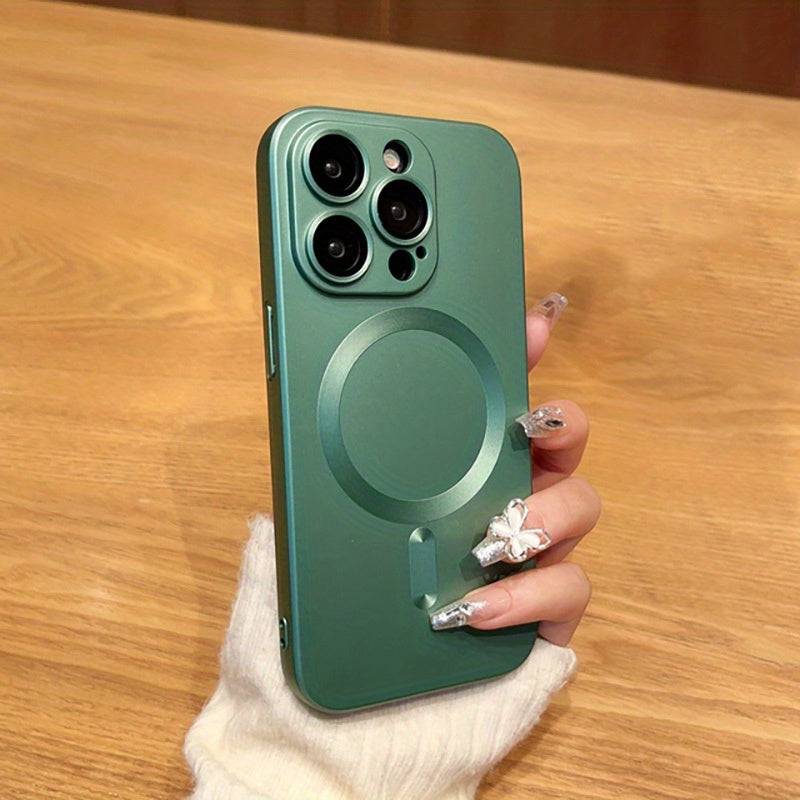 Drahtlose Ladetelefonhülle für iPhone - Magnetisch, Stoßfest, Objektivschutz (15-11 Pro Max)