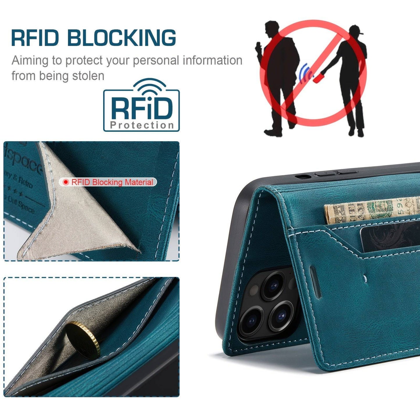 Luxus Flip Handyhülle für iPhone - Magnetisch, Anti-Drop, Anti-Diebstahl, Kartenfach