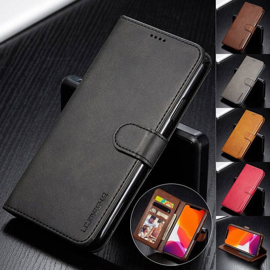Luxus Leder Wallet Case - Stilvolle Schutzhülle für iPhone Modelle.