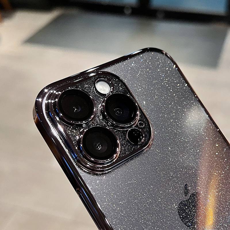 Luxusbeschichtung Glitzer Handyhülle - Für iPhone 14 Pro Max 12 13 15 Plus (Transparent, Hart, PC-Abdeckung)