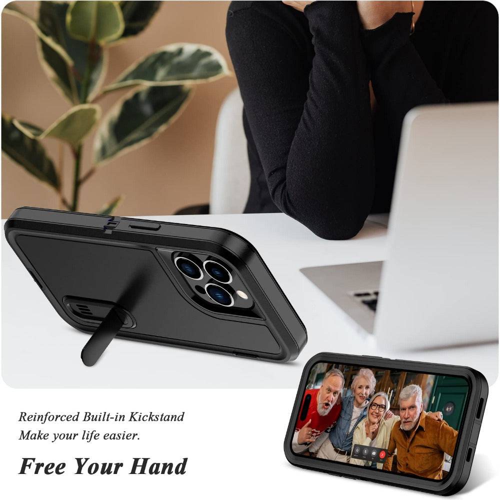 Premium Schutzhülle für iPhone 15 Pro Max und iPhone 14 Pro Max - Robust, magnetisch, mit Kickstand und Autohalterung.