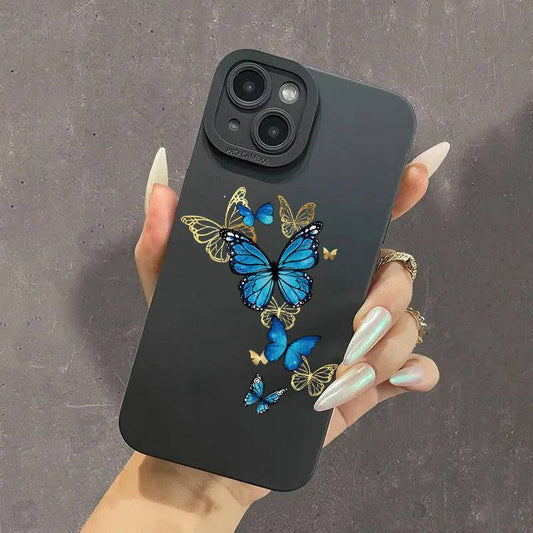 Stoßfeste Telefonhülle mit Schmetterlingsgrafik für iPhones - Ideal als Geschenk.