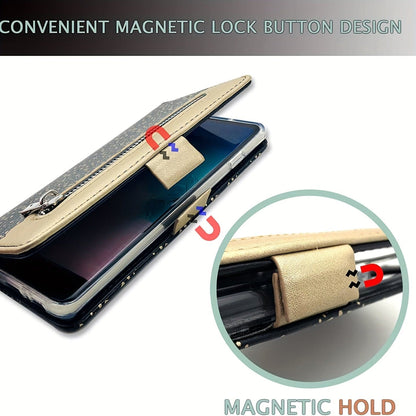 Luxus Flip Wallet Case für iPhone 15 - Stilvoll, praktisch, multifunktional!