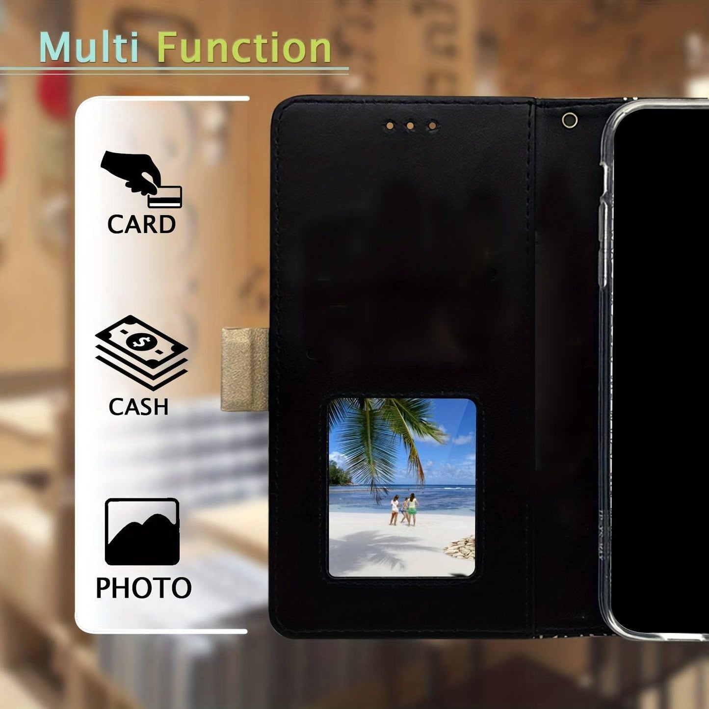 Luxus Flip Wallet Case für iPhone 15 - Stilvoll, praktisch, multifunktional!