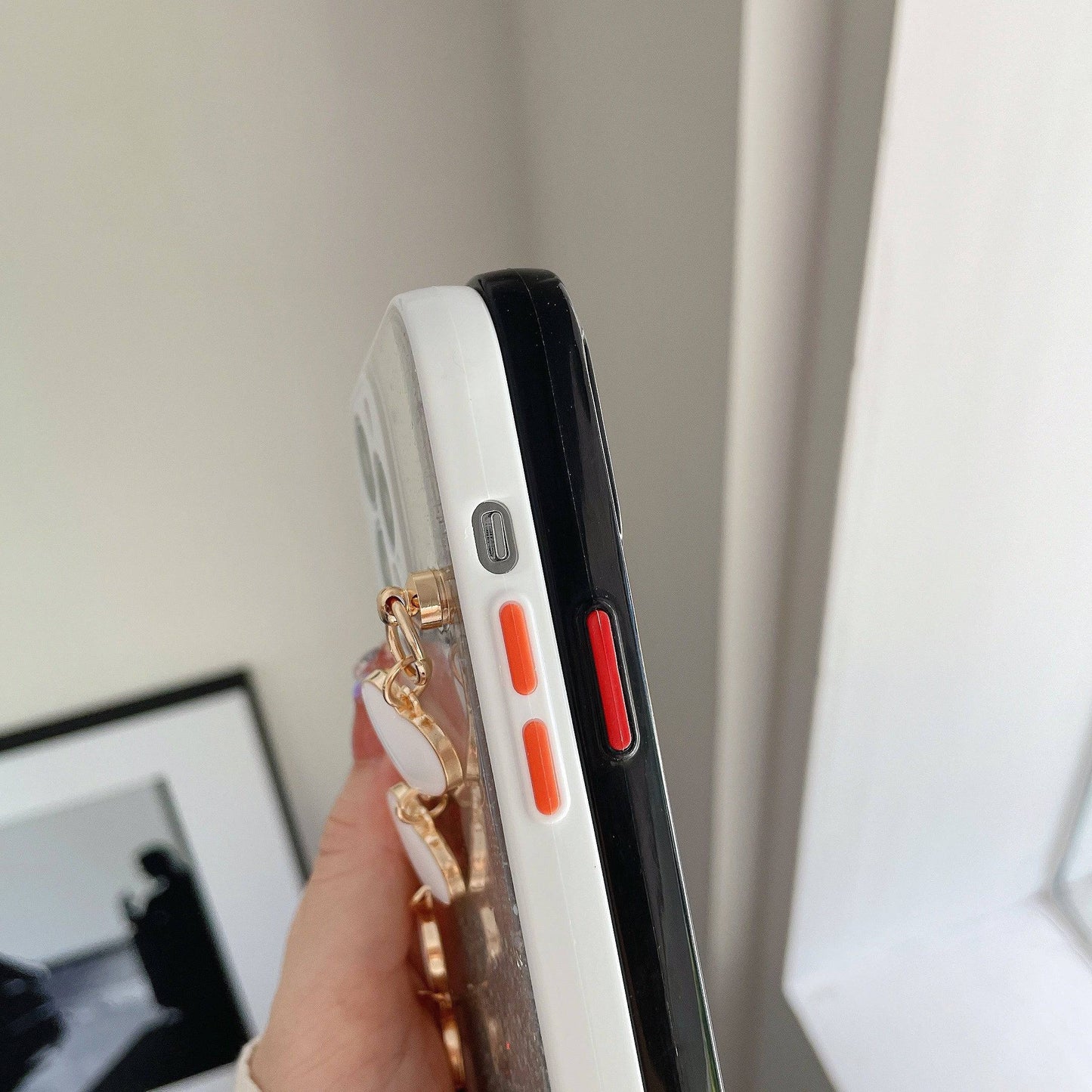 Luxus Herzförmige Handyhülle mit blinkendem Sternenhimmel für iPhone 15 Pro Max