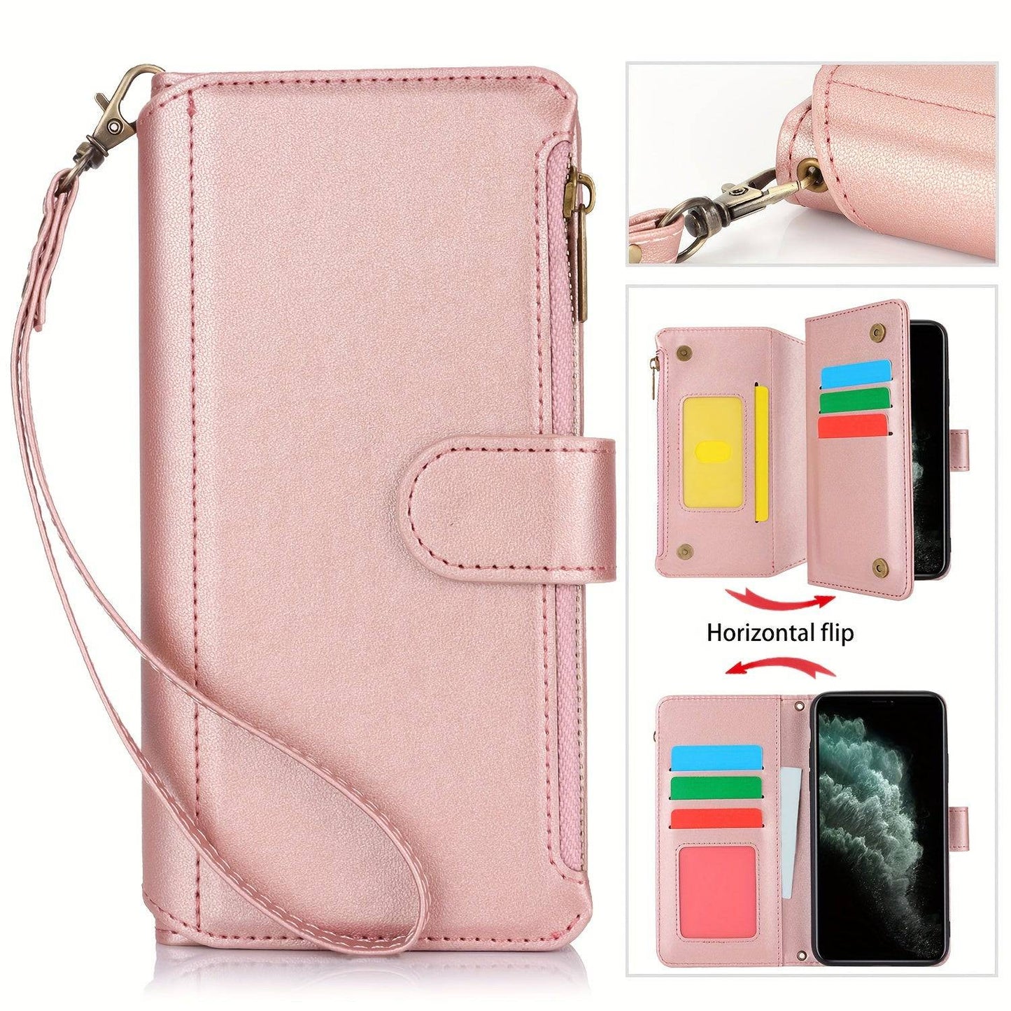 Multifunktionale Brieftaschenhülle für Samsung Galaxy S24-S23 Plus, A14-A54, Note 20 Ultra