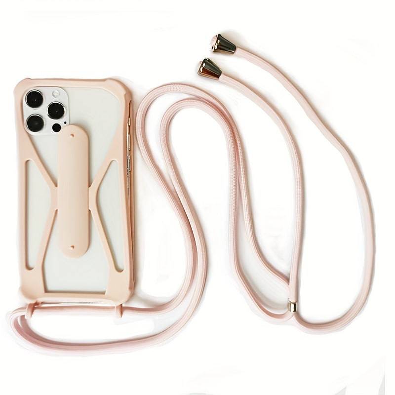 Verstellbare Silikon-Handy-Hülle für iPhones, kompatibel mit den meisten Gurten (11,94–16,51 cm)