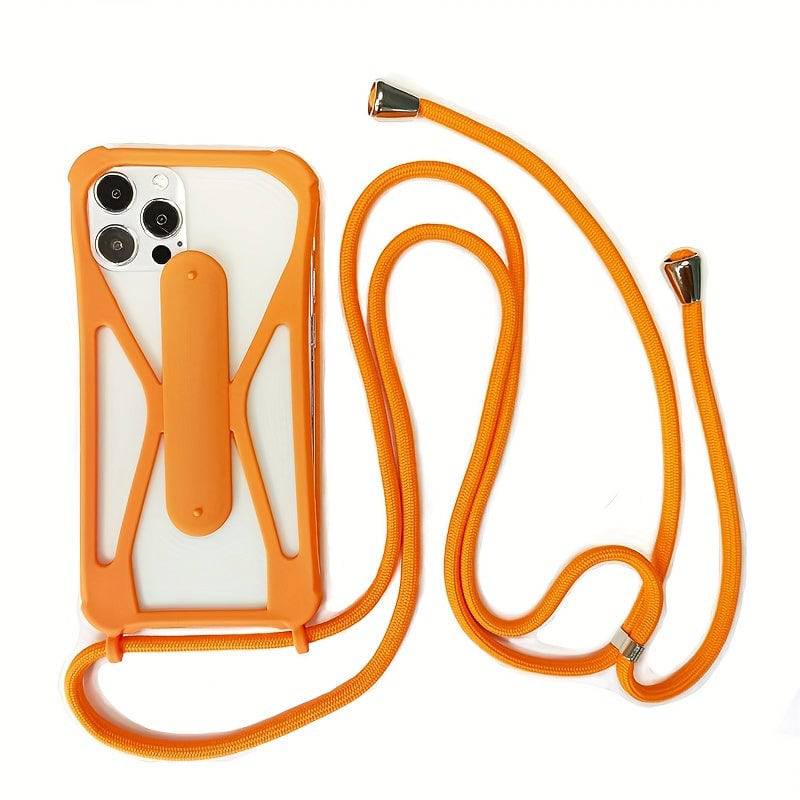 Verstellbare Silikon-Handy-Hülle für iPhones, kompatibel mit den meisten Gurten (11,94–16,51 cm)