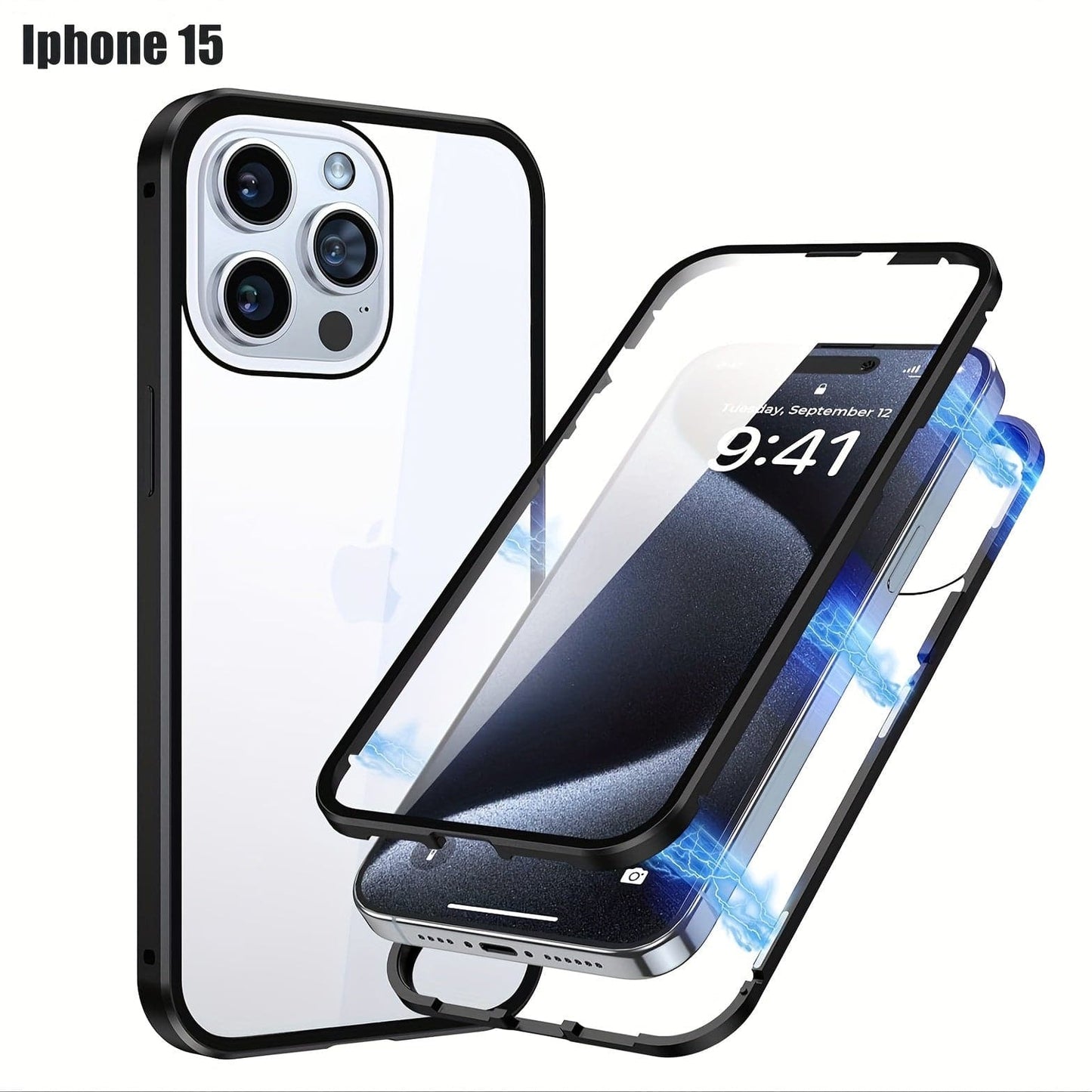 Magnetische Doppelseitige Handyhülle für iPhone 15 Pro Max
