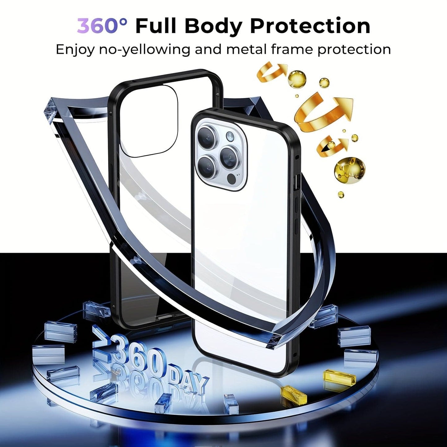 Magnetische Doppelseitige Handyhülle für iPhone 15 Pro Max