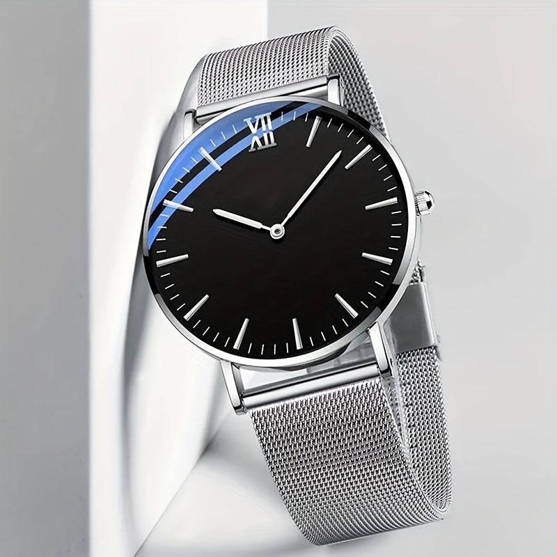 Elegante Herrenarmbanduhr und Armband-Set - das perfekte Styling-Duo