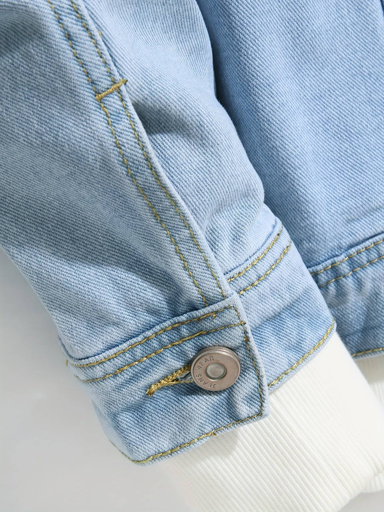 "Stilvolle Herren Jeansjacke - Locker geschnitten, mit Stickerei"