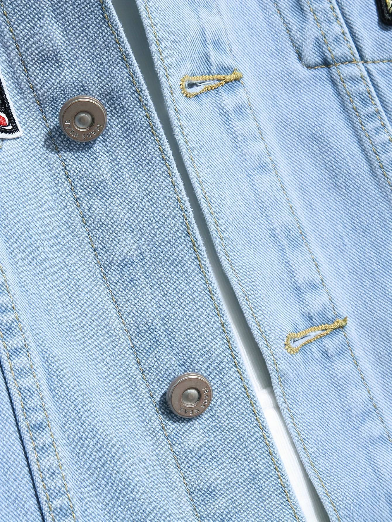 "Stilvolle Herren Jeansjacke - Locker geschnitten, mit Stickerei"