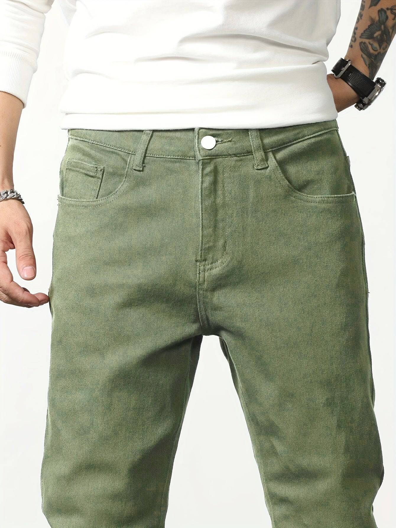 Street-Style Herren-Jeans mit geradem Bein und Taschen