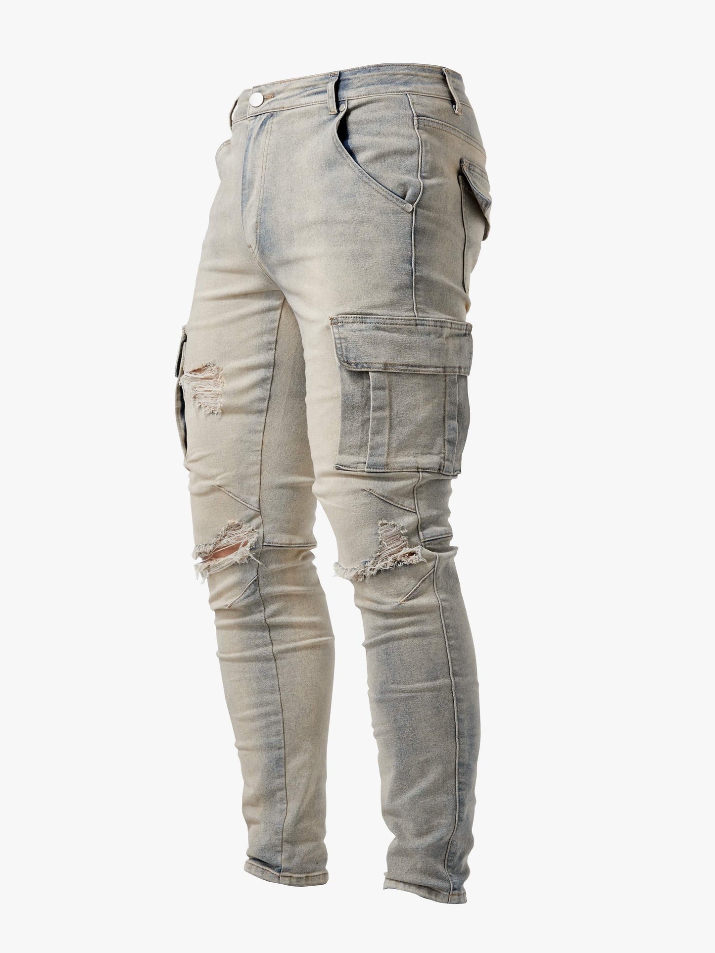 Slim-Fit-Cargo-Jeans mit hohem Stretchanteil für Herren. Lässiger Street-Style für Frühling und Sommer!