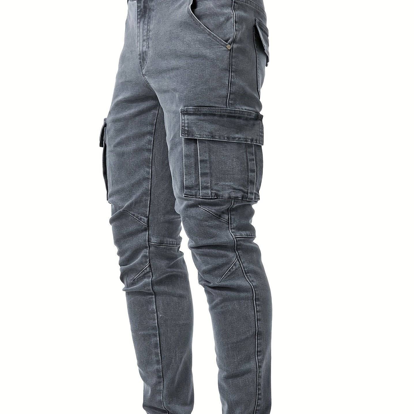 Slim-Fit-Cargo-Jeans mit hohem Stretchanteil für Herren. Lässiger Street-Style für Frühling und Sommer!