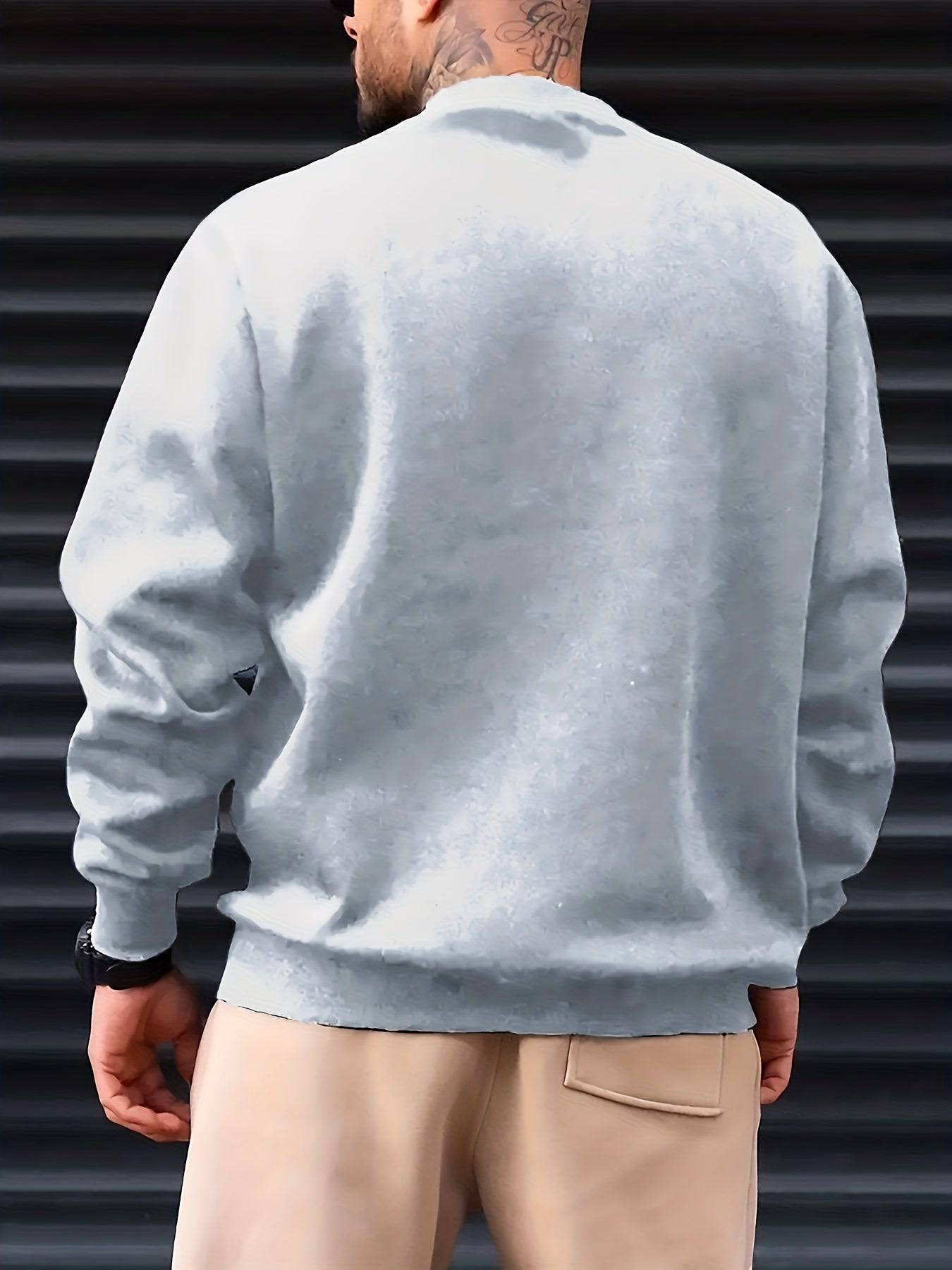Strahlende Eleganz für Herren: Polarfleece-Sweatshirt mit stylischem Grafikdesign