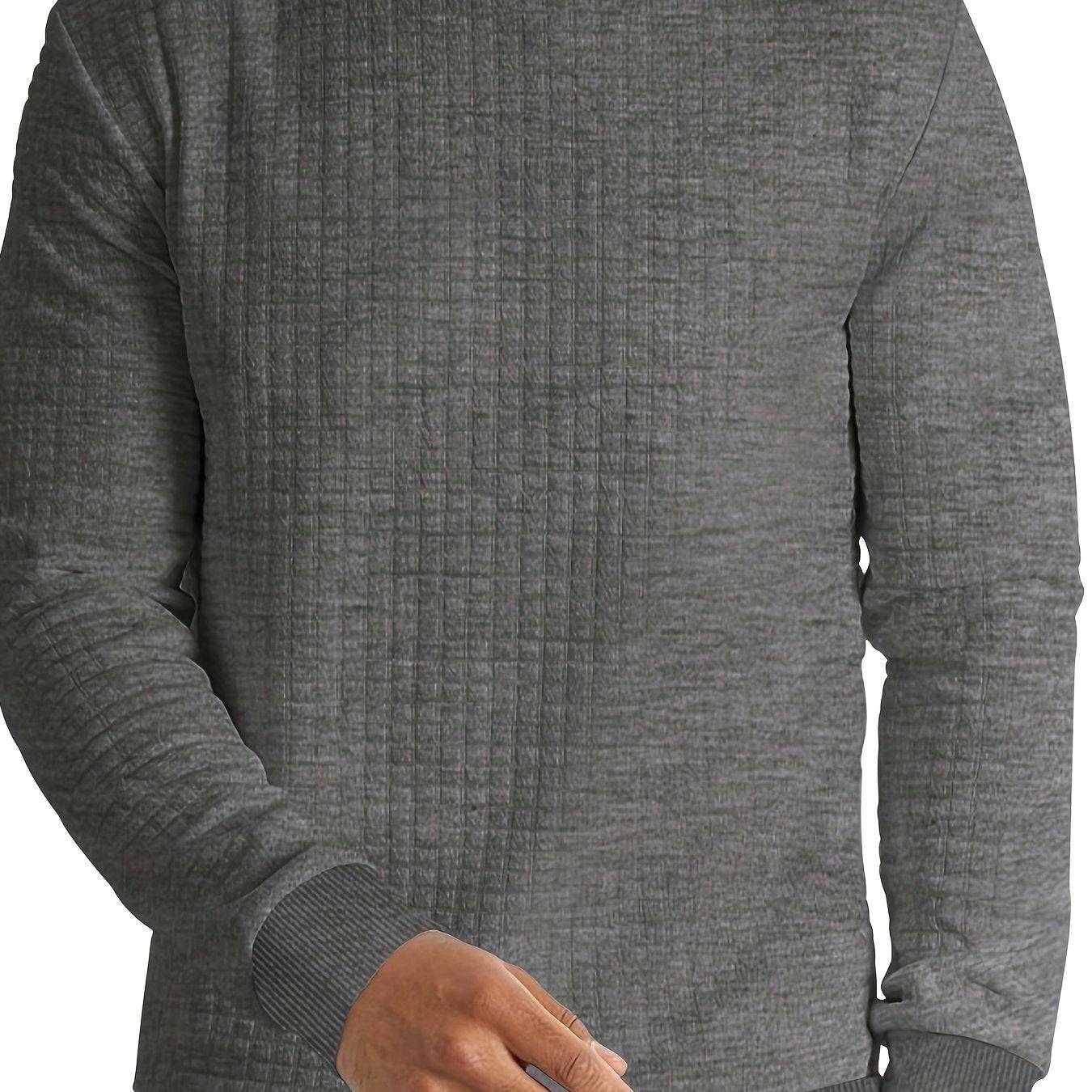 Waffel-Sweatshirt für Herren - Stylischer Casual-Pullover für Herbst/Winter.