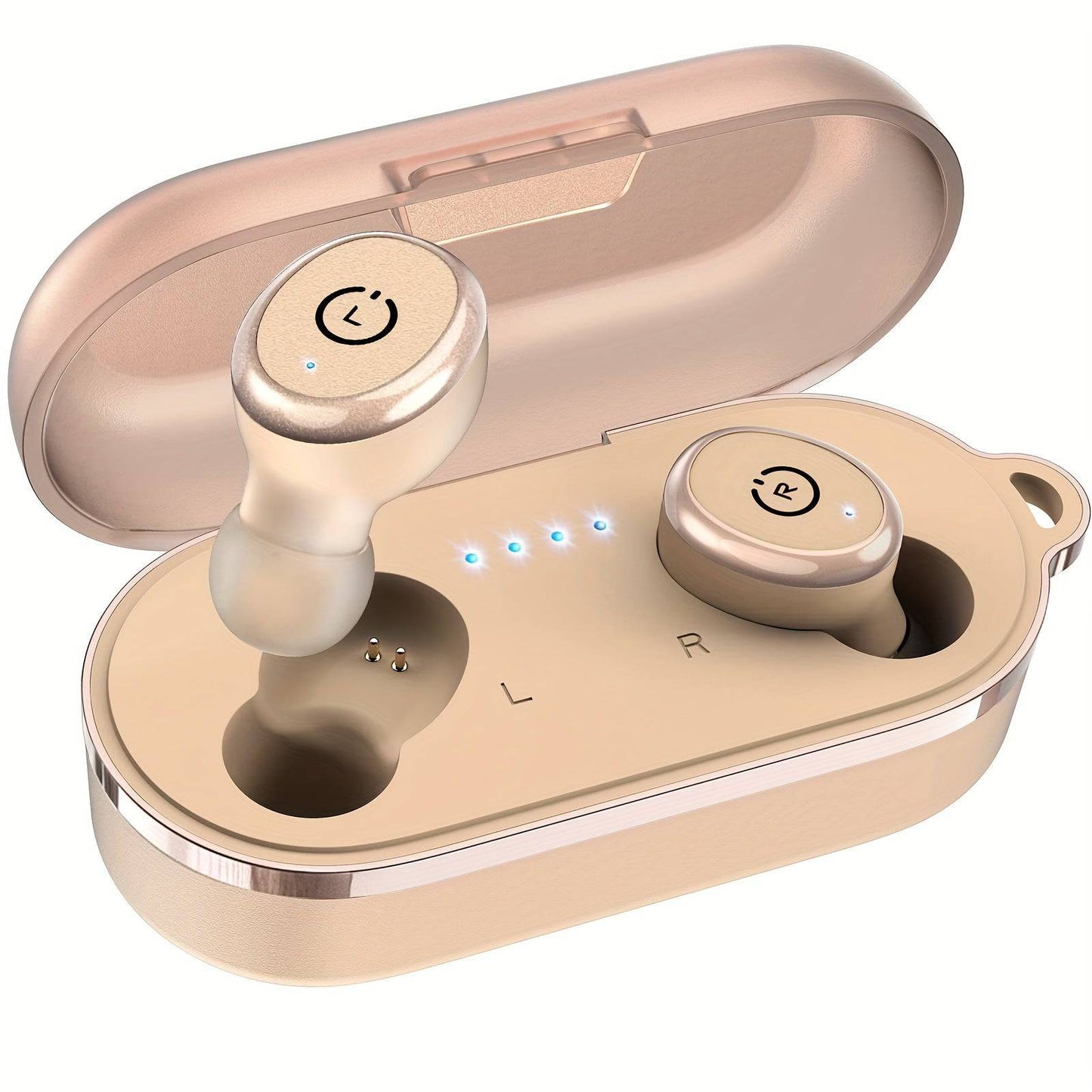 TOZO Wireless 5.3 - Wasserdichte Stereo-Kopfhörer mit Ladecase für Sport - PremiumSound, tiefer Bass - Mit Mikrofon