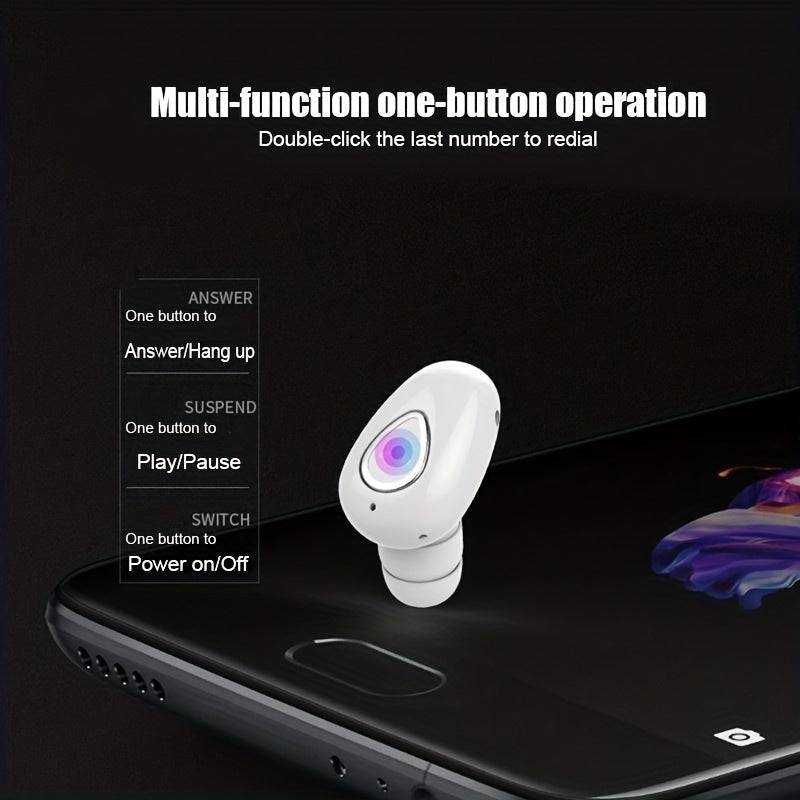 1pc Wireless BT Kopfhörer - Unsichtbar, sportlich, mit Mikrofon, Stereo