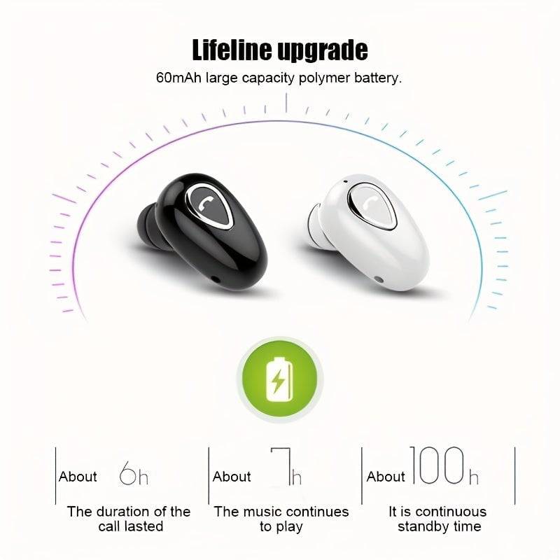 1pc Wireless BT Kopfhörer - Unsichtbar, sportlich, mit Mikrofon, Stereo