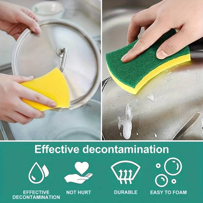 12 Stück Reinigungsschwamm-Set mit antibakterieller Reinigungsbürste - Effektive Küchenreinigung.