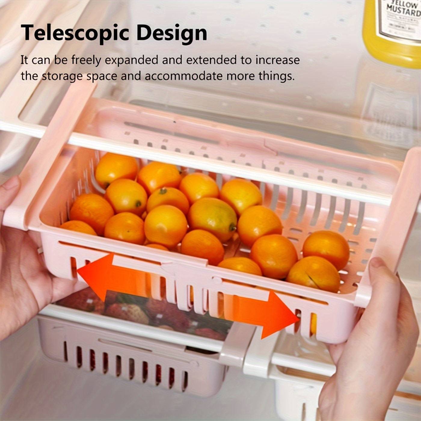 2er Pack Ausziehbares Kühlschrankregal - Organisiert Gemüse, Obst und mehr!