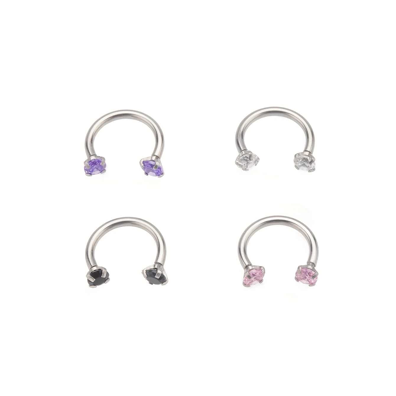 Funkelnder Edelstahl Nasenring mit Zirkon und Strass 1 Stück