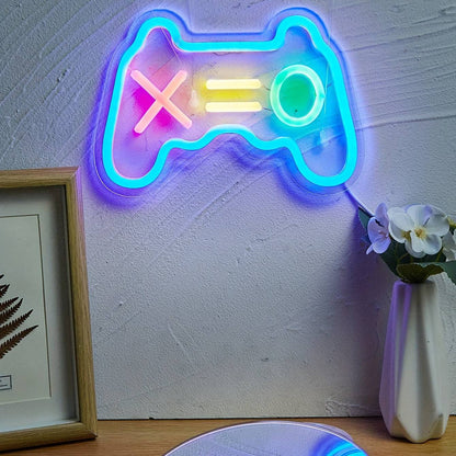 GamePad Neon LED Leuchtschild - USB-betrieben, für Wand und Tisch - Schlafzimmer, Kinderzimmer, Bar, Hochzeit