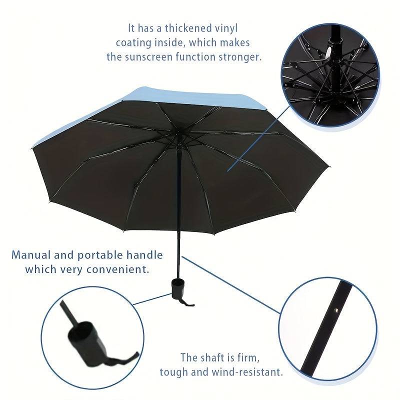 Faltbarer Regenschirm - Sonne, Regen, Wind, UV-Schutz