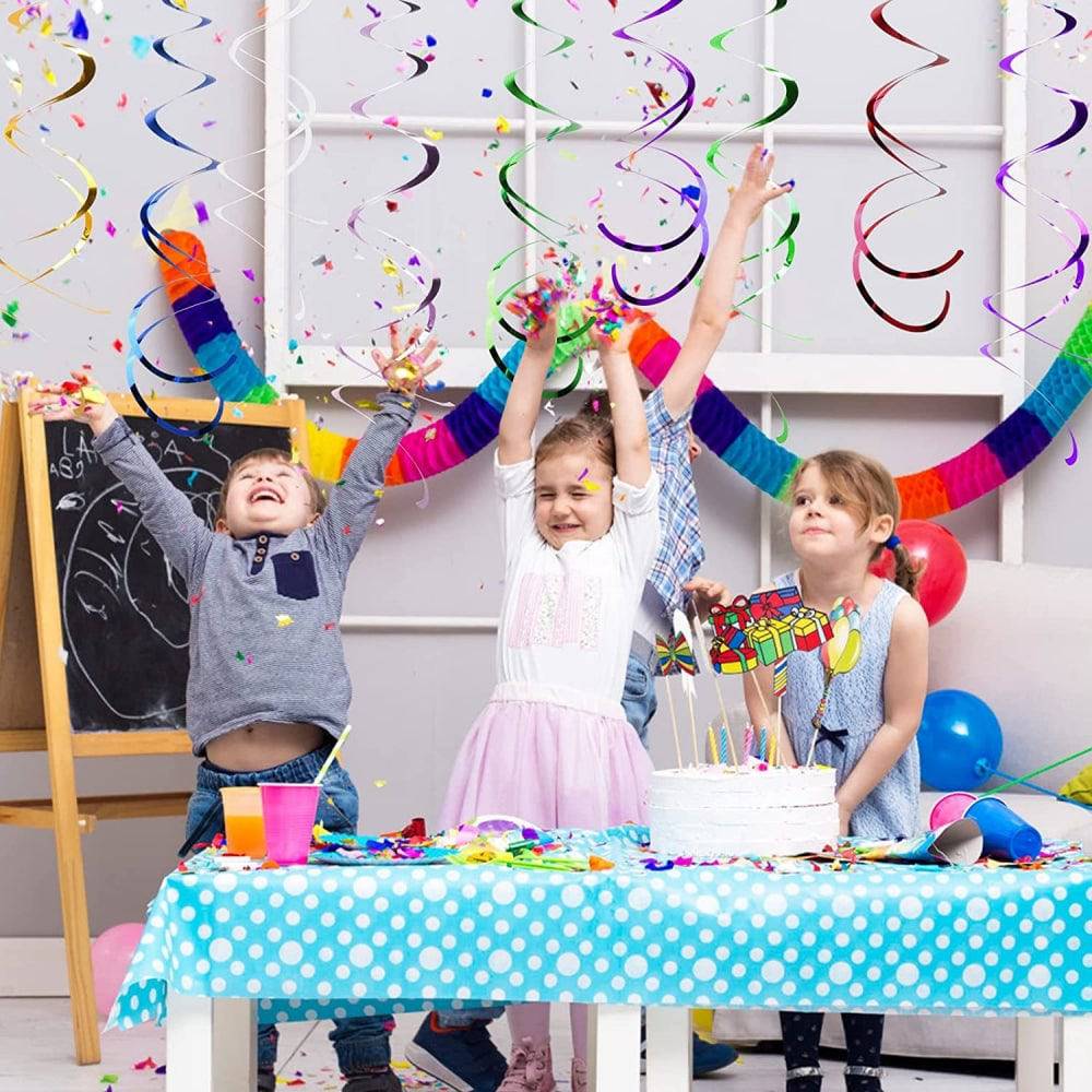 6er Set PVC-Folien-Wirbel für hängende Partydekorationen