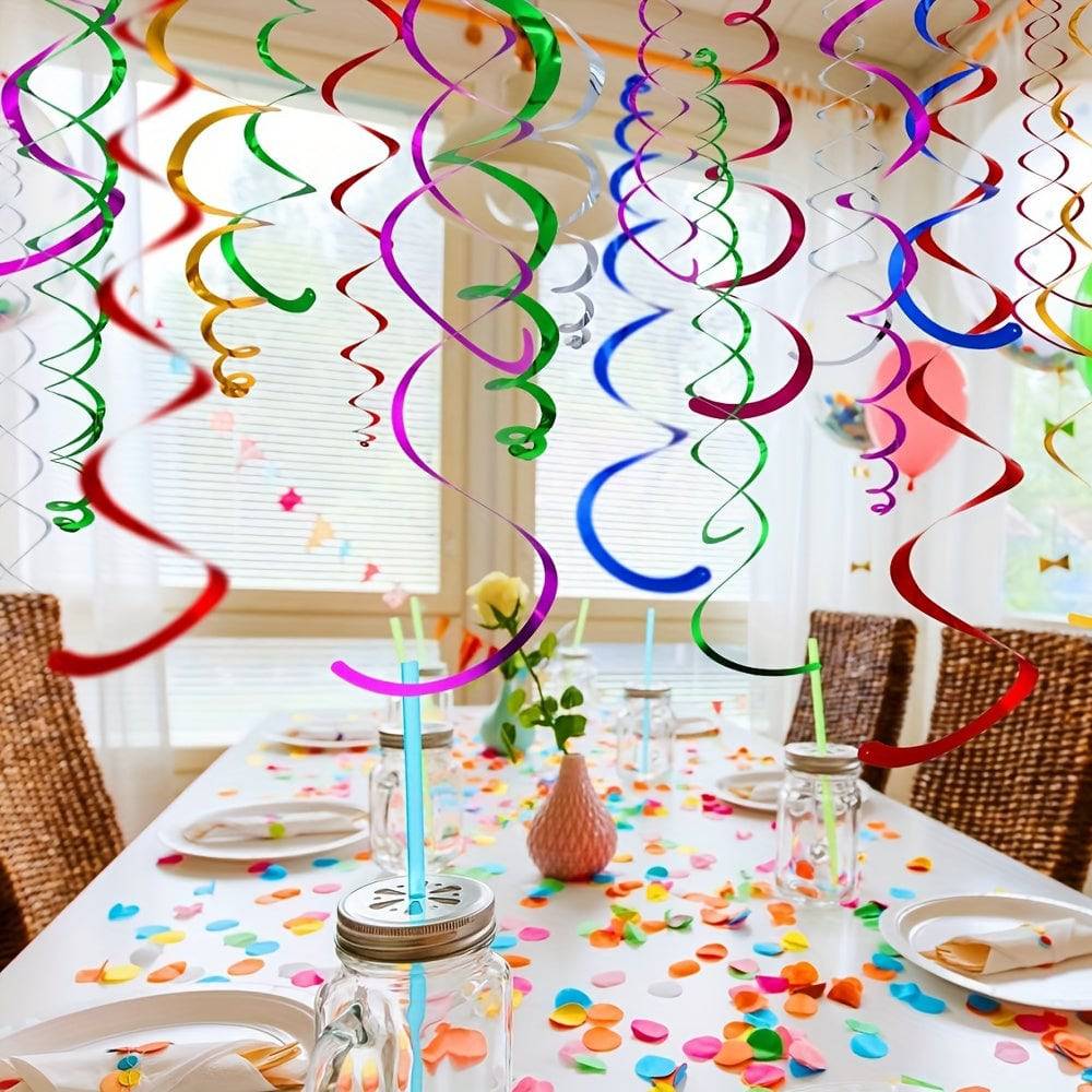 6er Set PVC-Folien-Wirbel für hängende Partydekorationen