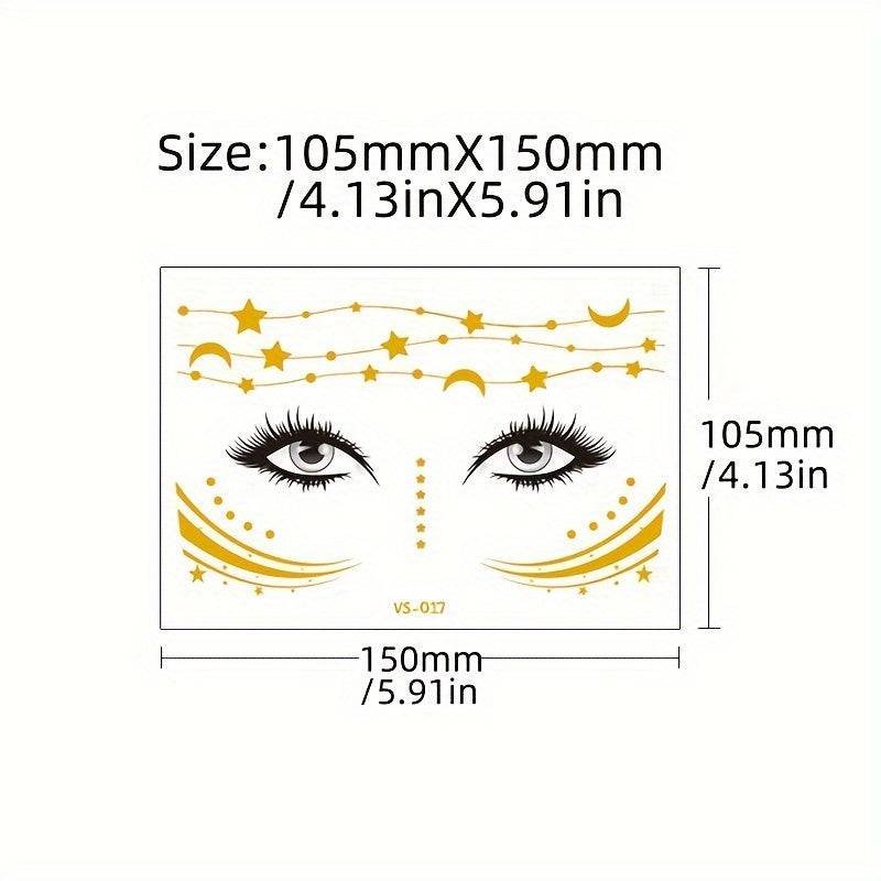 Golden Herbst und Winter Glitter Tattoo Aufkleber - 50 Muster für Karneval, Junggesellinnenabschied und Party