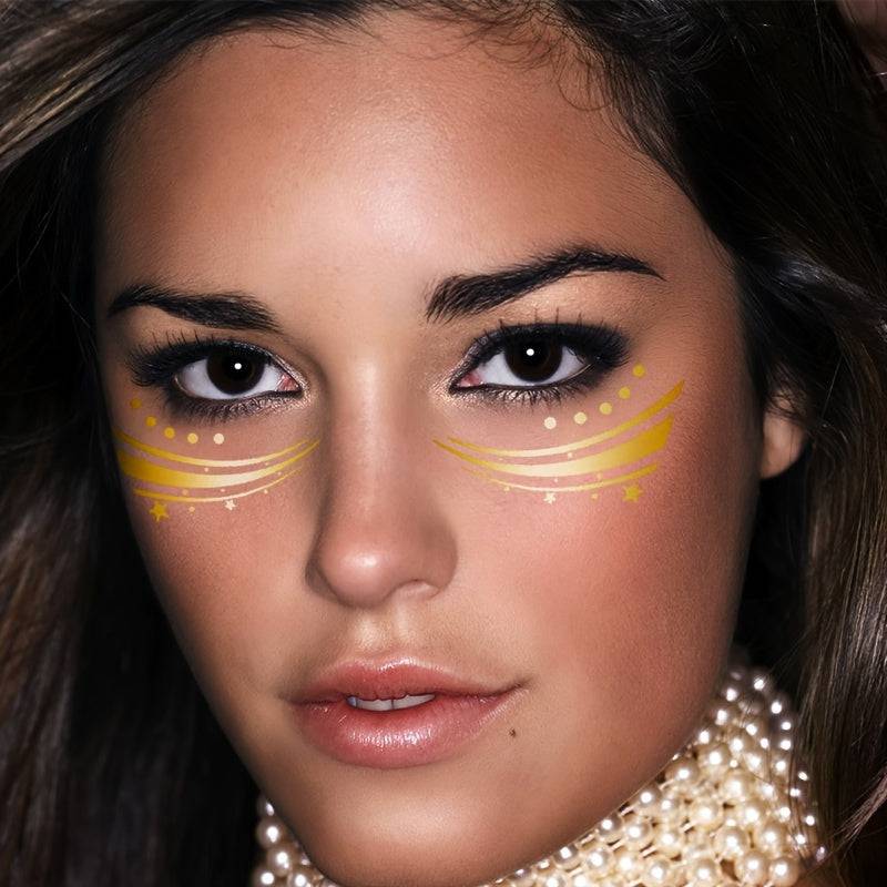 Golden Herbst und Winter Glitter Tattoo Aufkleber - 50 Muster für Karneval, Junggesellinnenabschied und Party