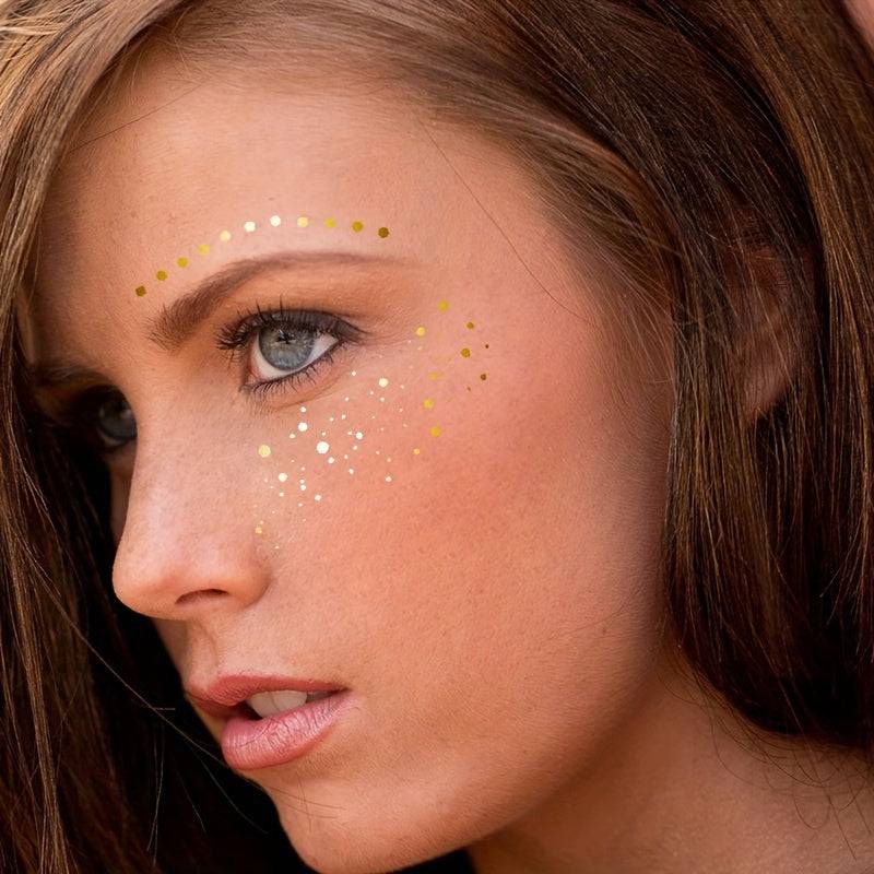 Golden Herbst und Winter Glitter Tattoo Aufkleber - 50 Muster für Karneval, Junggesellinnenabschied und Party