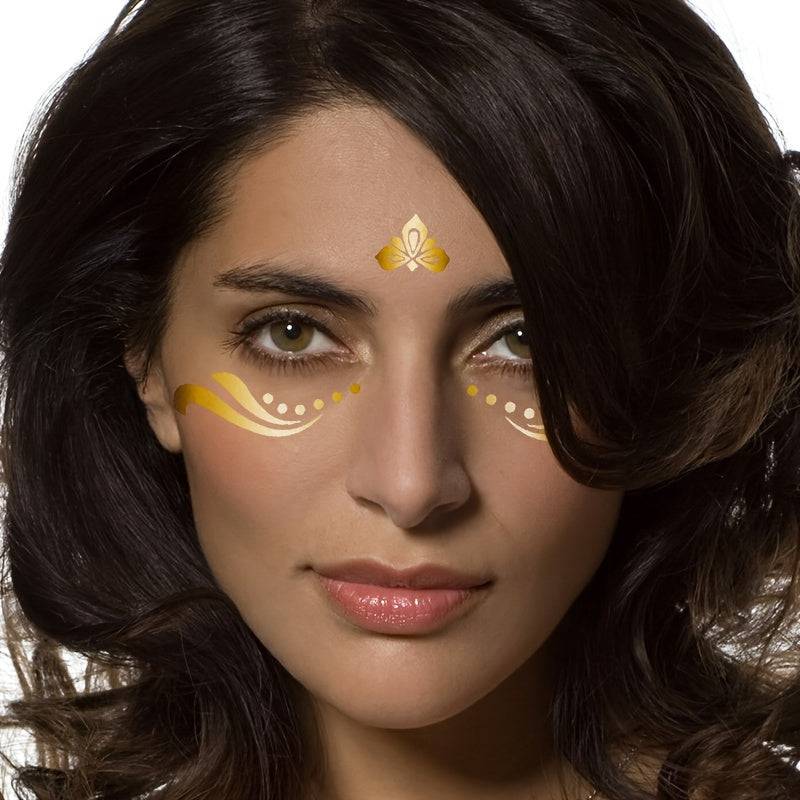 Golden Herbst und Winter Glitter Tattoo Aufkleber - 50 Muster für Karneval, Junggesellinnenabschied und Party
