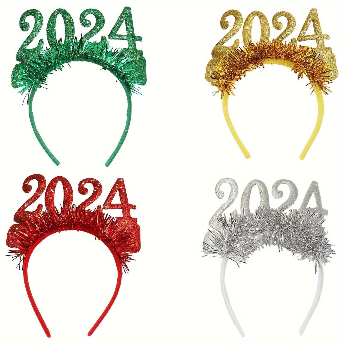 Weihnachts-Stirnband mit Stern-Tinsel - Glitzerndes Haarband für Feiern, Fotos und Geschenke