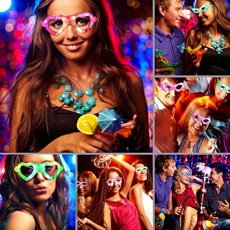 LED-Partybrille: Leuchtende Kunststoff-Spaßbrille für Neujahr, Konzerte, Weihnachten.