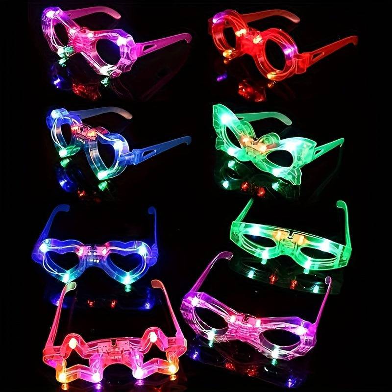 LED-Partybrille: Leuchtende Kunststoff-Spaßbrille für Neujahr, Konzerte, Weihnachten.