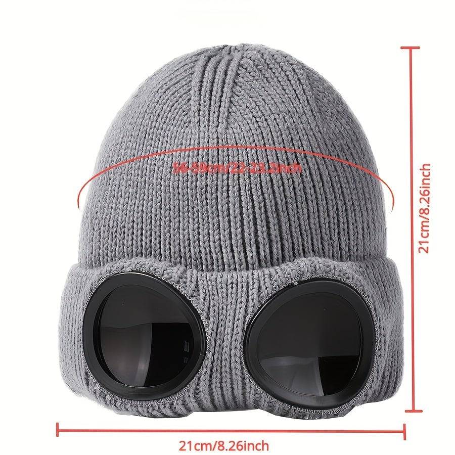 Unisex Ski Hut - Schutzbrille, winddichte Mütze, thermische Beanie