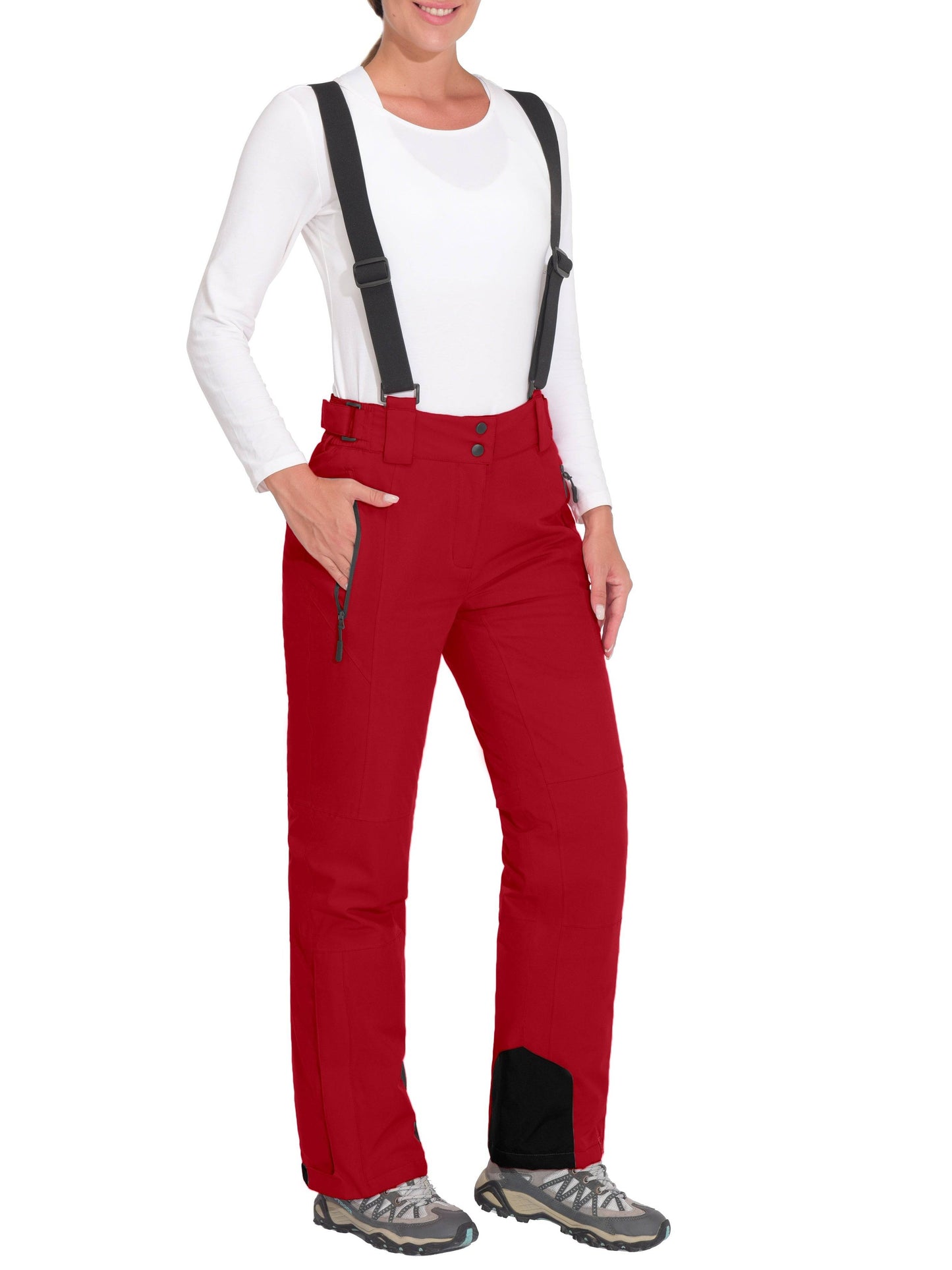 Damen Ski Latzhose - Wasserdicht, isoliert, winddicht, abnehmbare Hosenträger.