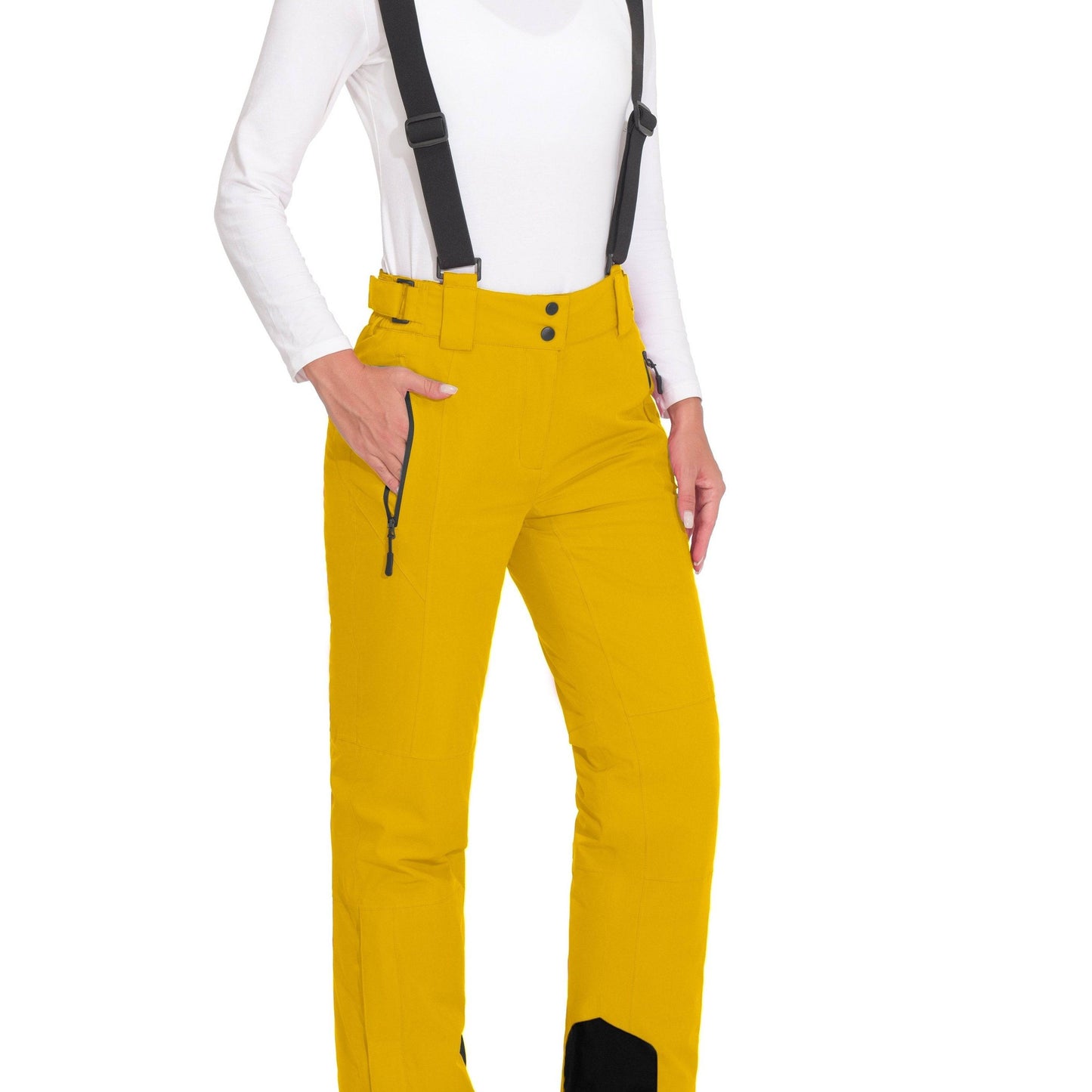 Damen Ski Latzhose - Wasserdicht, isoliert, winddicht, abnehmbare Hosenträger.