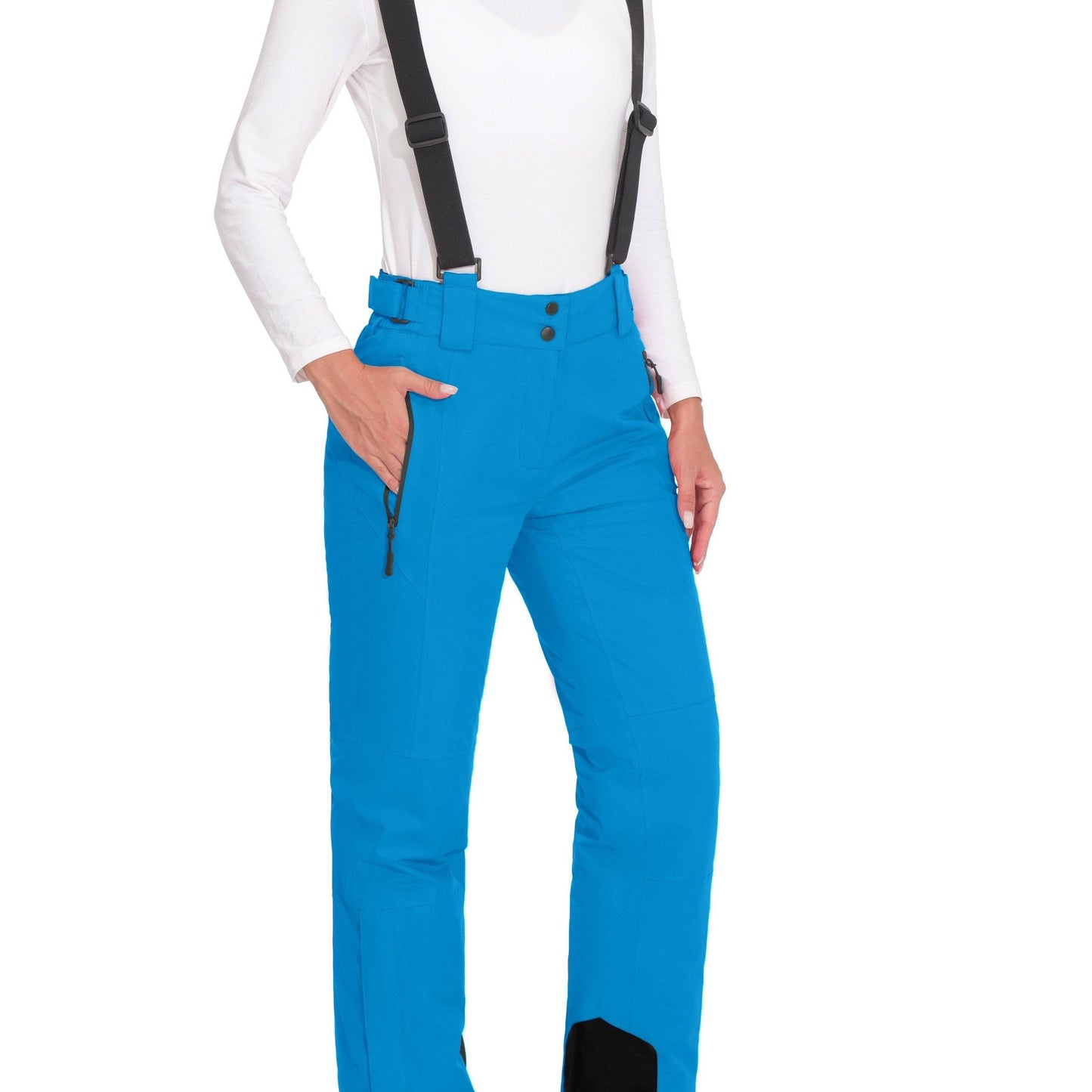 Damen Ski Latzhose - Wasserdicht, isoliert, winddicht, abnehmbare Hosenträger.