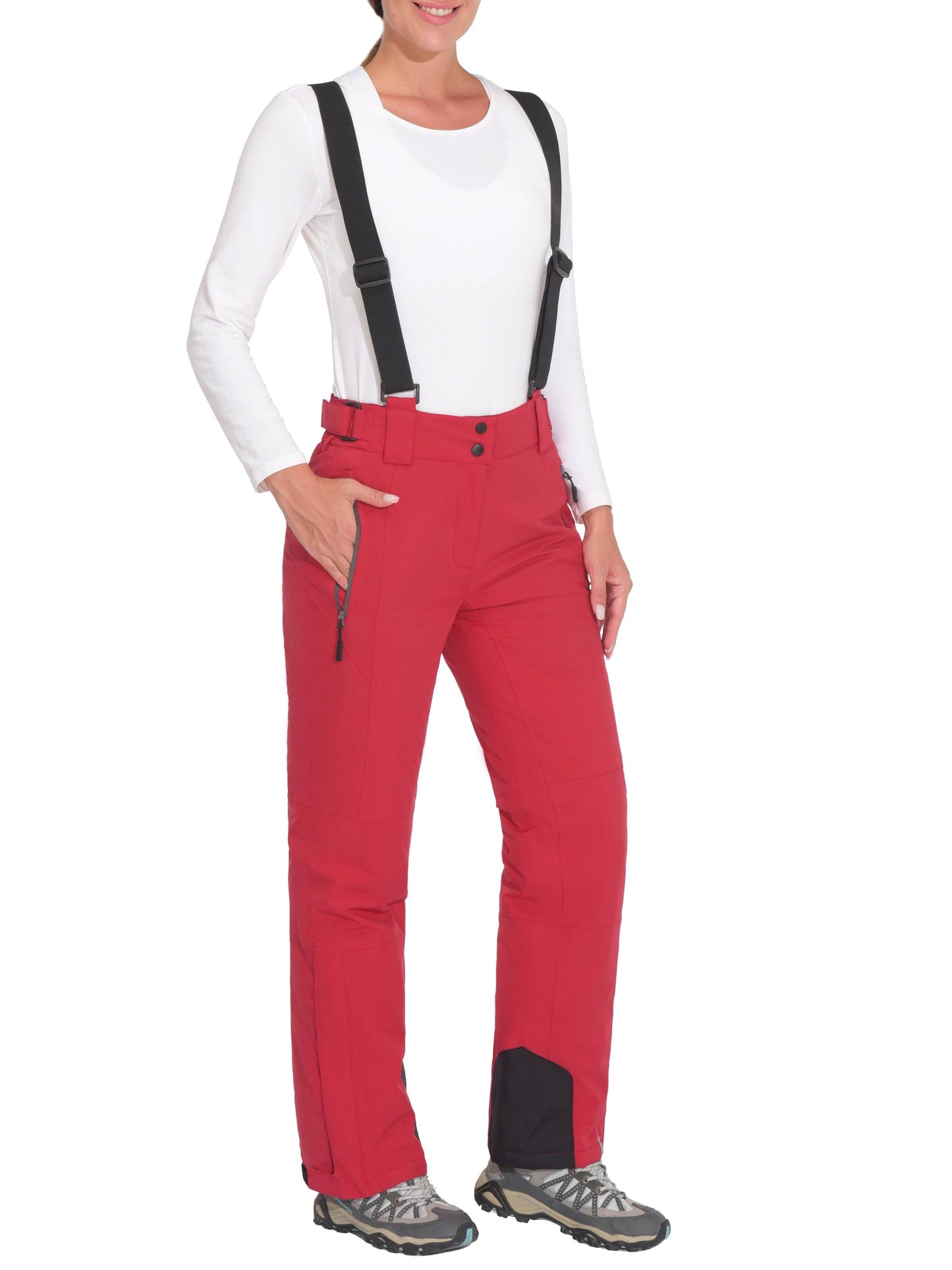 Damen Ski Latzhose - Wasserdicht, isoliert, winddicht, abnehmbare Hosenträger.